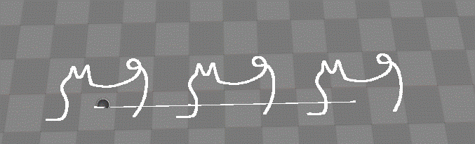 Unreal上でHDAをクックした結果 Unrealに出力されたスプライン